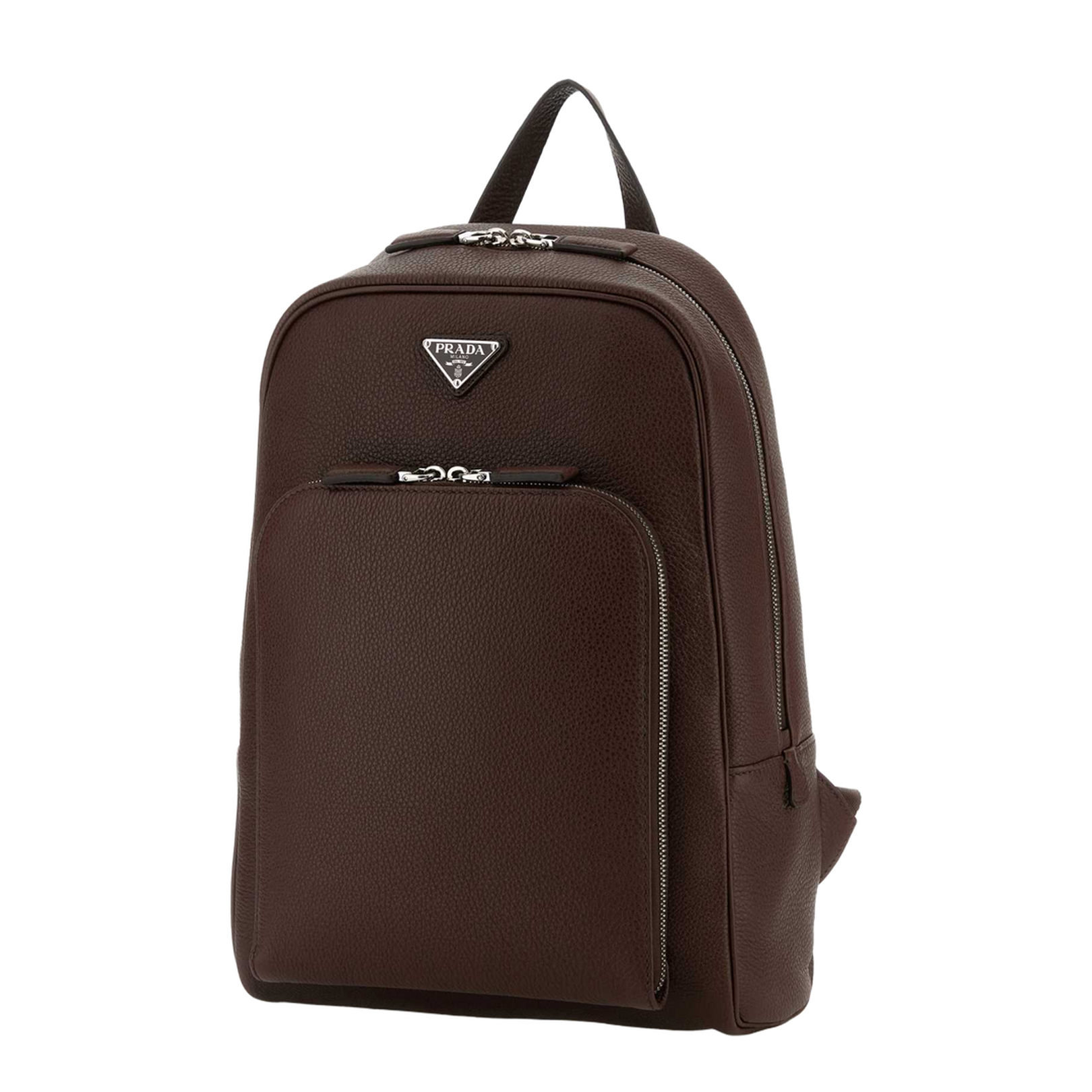 Brown leather backpack
