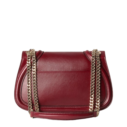 Blondie Medium Leather Shoulder Bag - Burgundy