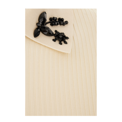 Cotton Polo Shirt With Handmade Beads