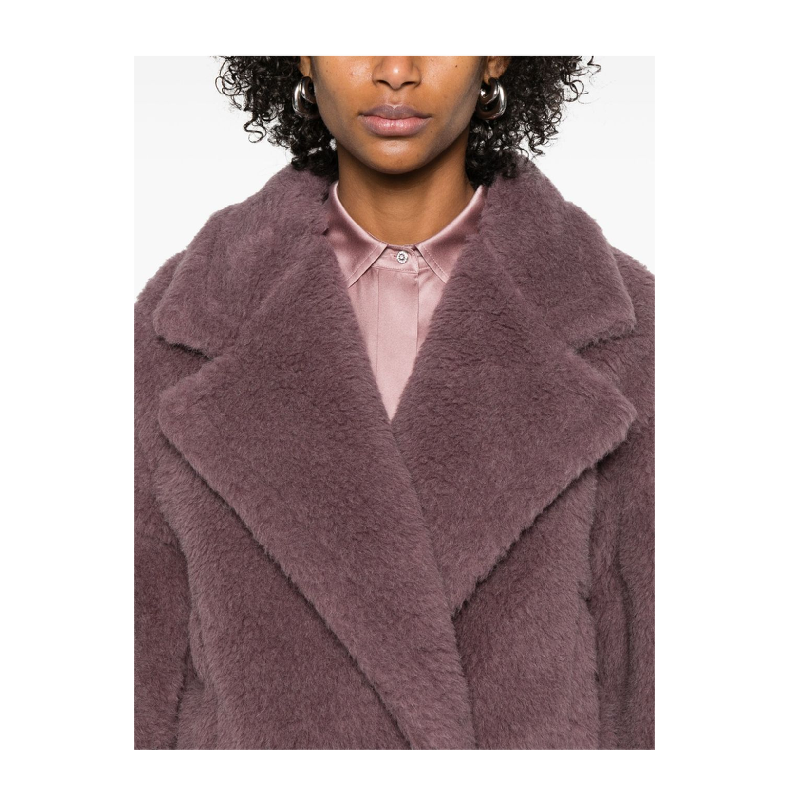 Wool Coat in Purple
