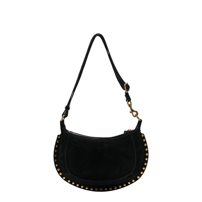 MAYFEYR - Isabel Marant - Oskan Moon Shoulder Bag In Black Suede - PP0003FAA3C32M01BK