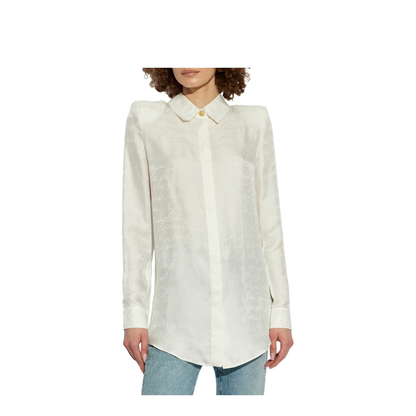 Satin Shirt with Monogram
