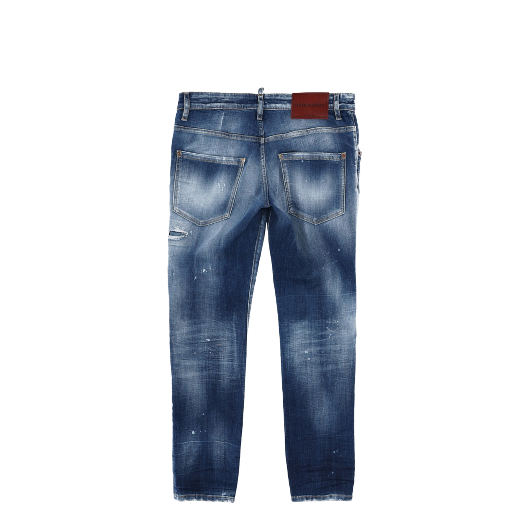 Skater Jeans in Medium Blue with Destroyed Details