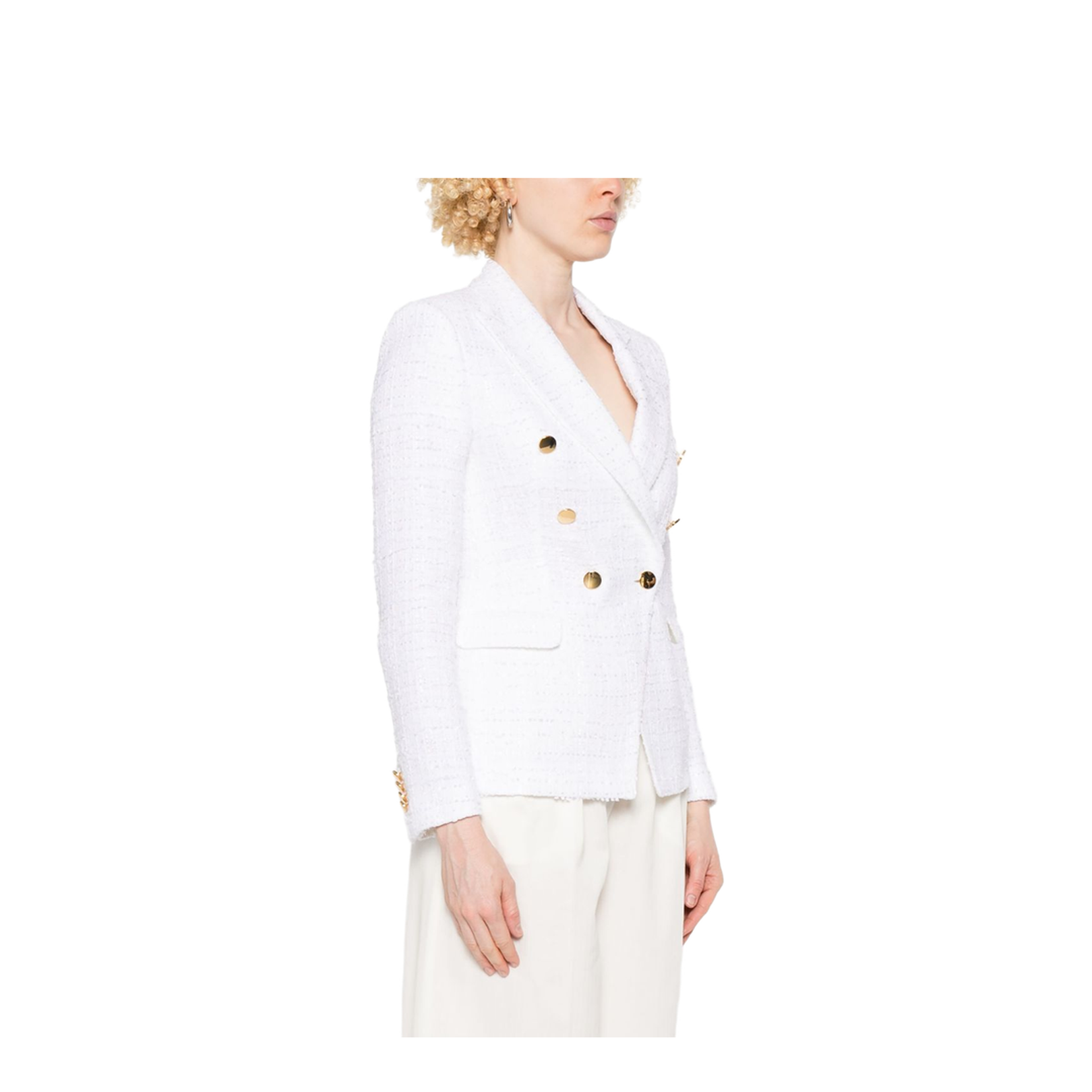 Cotton Single-Breasted Jacket - White