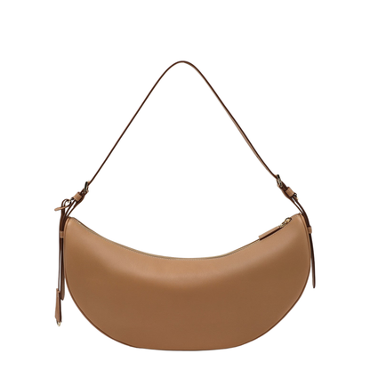 Demi-Lune Large Calfskin Shoulder Bag - Natural