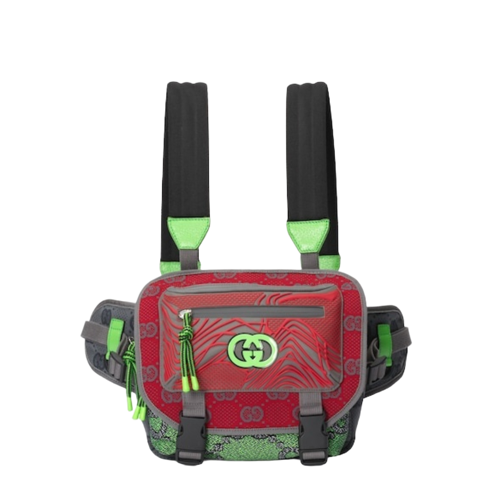 Grey and Multicolour GG Jersey Nylon Backpack