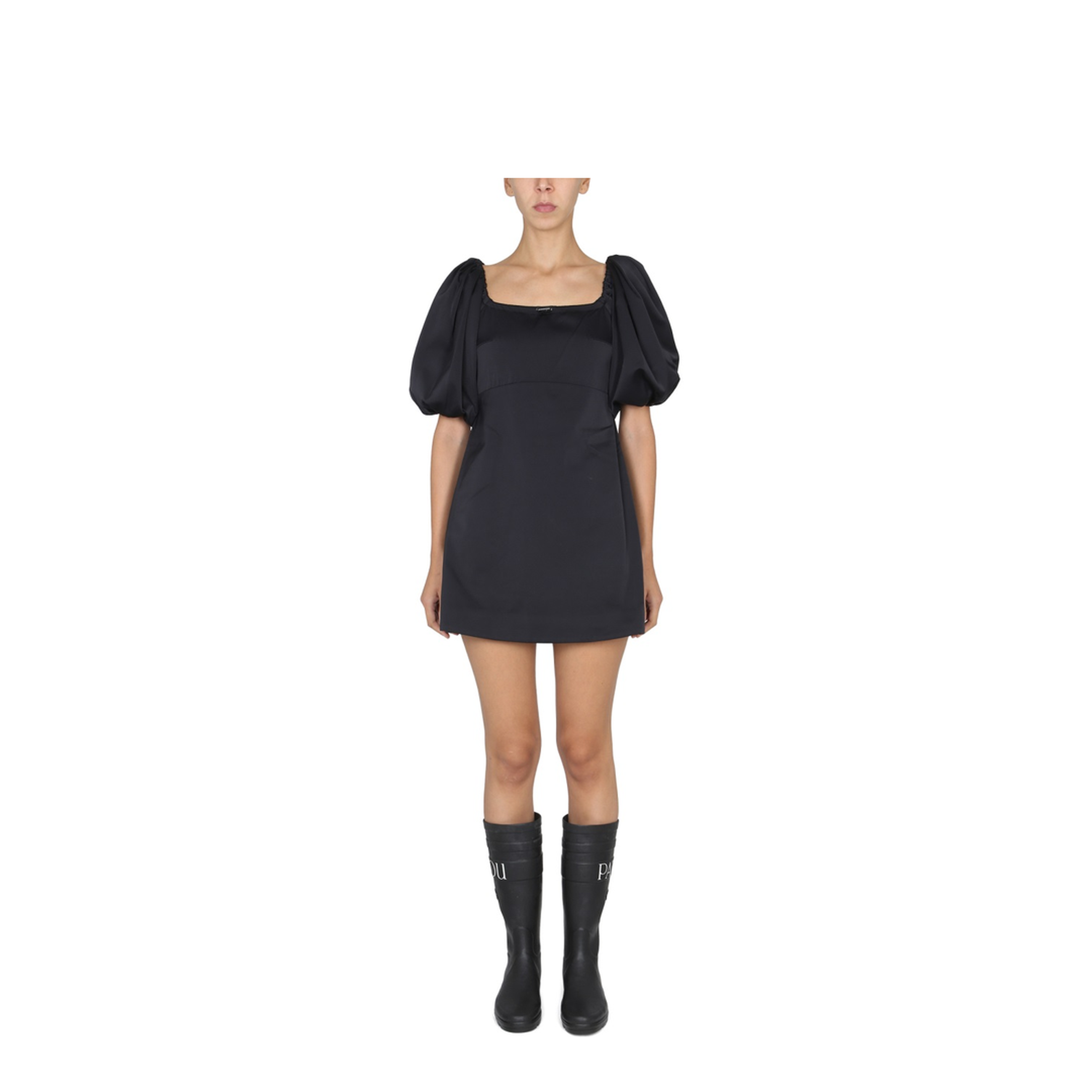 Balloon Sleeve Mini Dress in Recycled Satin