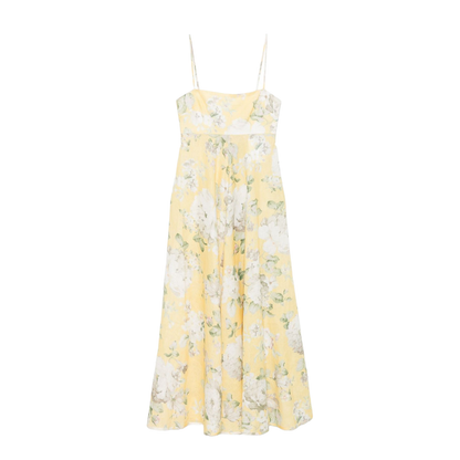 Floral Print Linen Dress