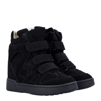 Bekett wedge sneakers in black suede