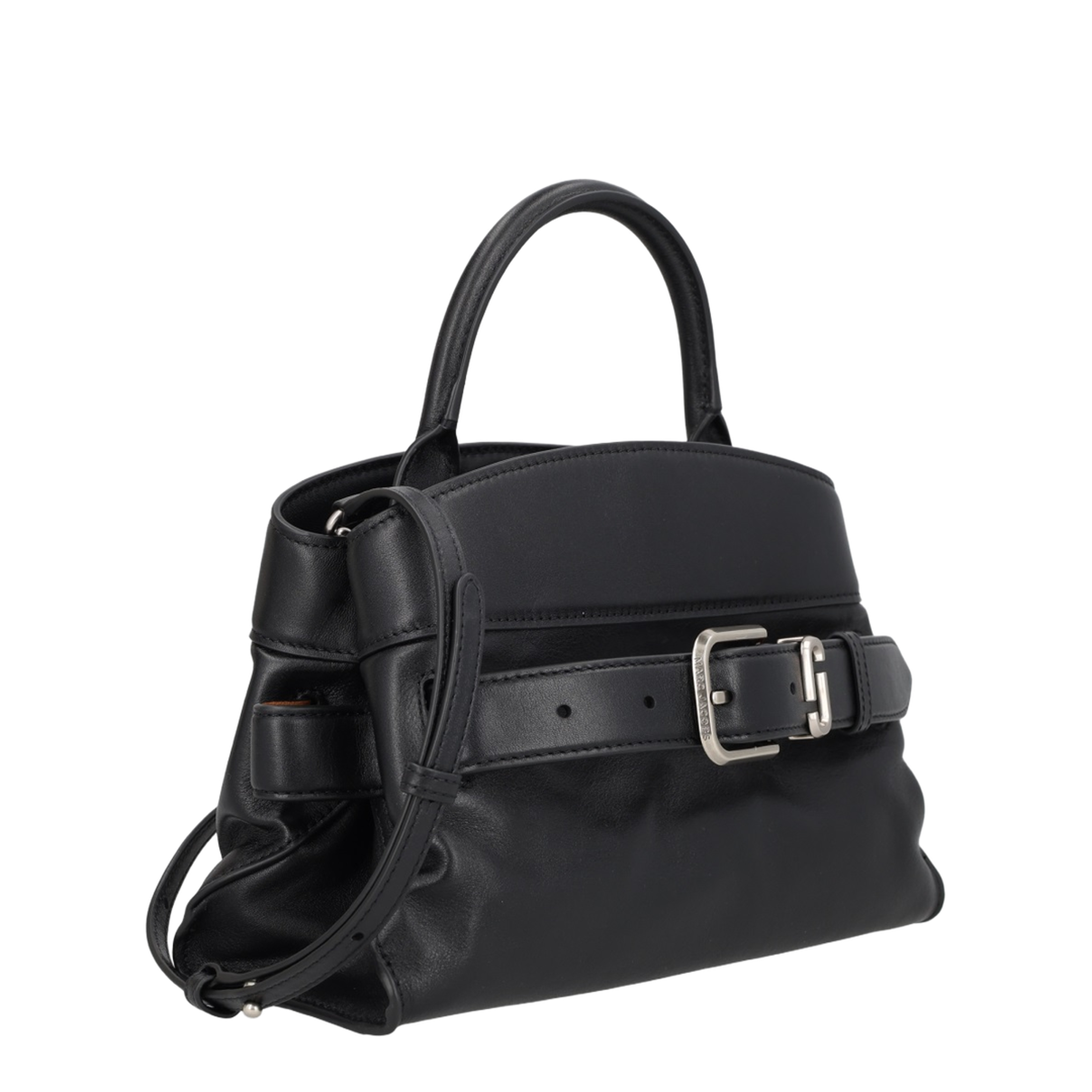 Small Satchel Handbag Leather Black