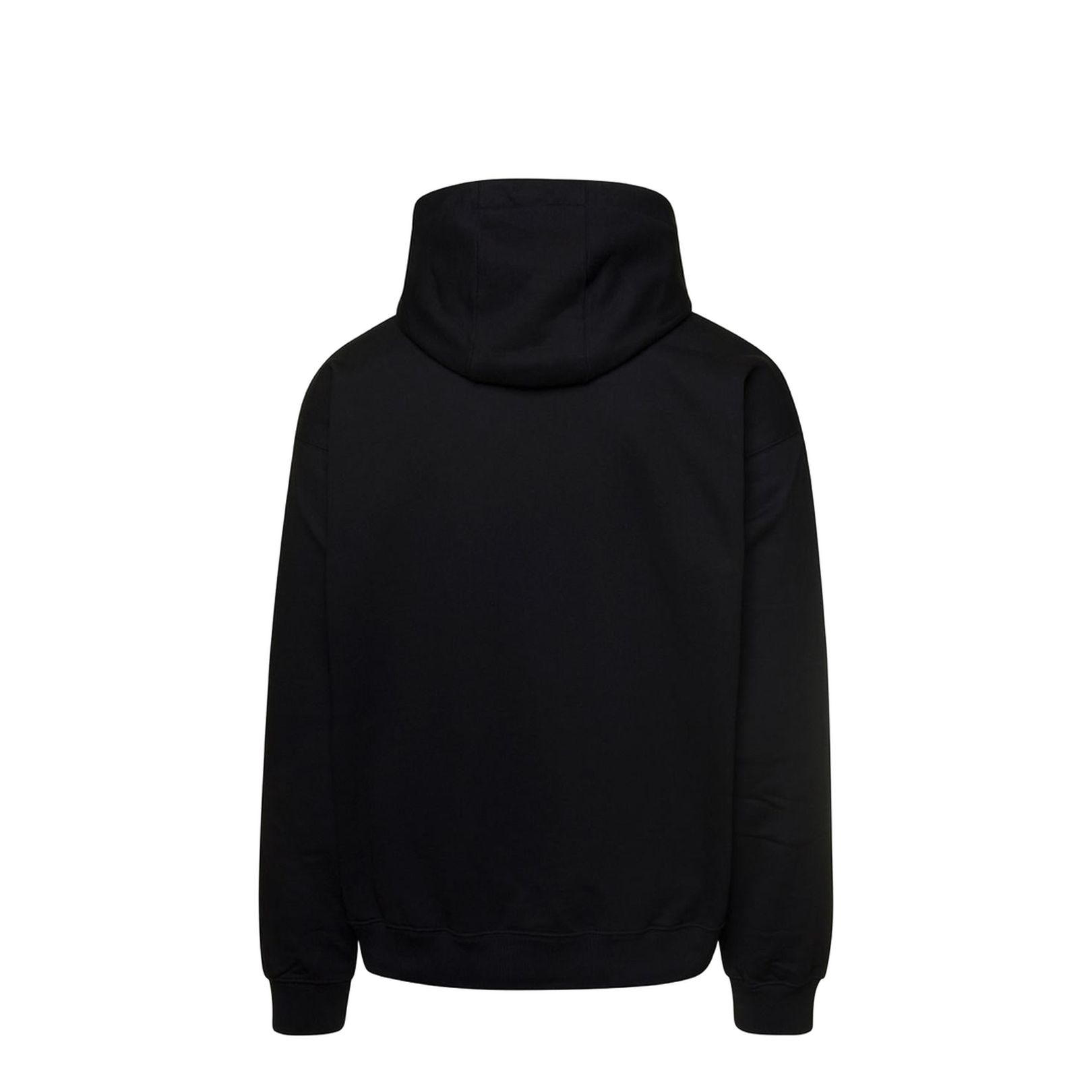 Black Hoodie with Contrasting Logo Lettering Print
