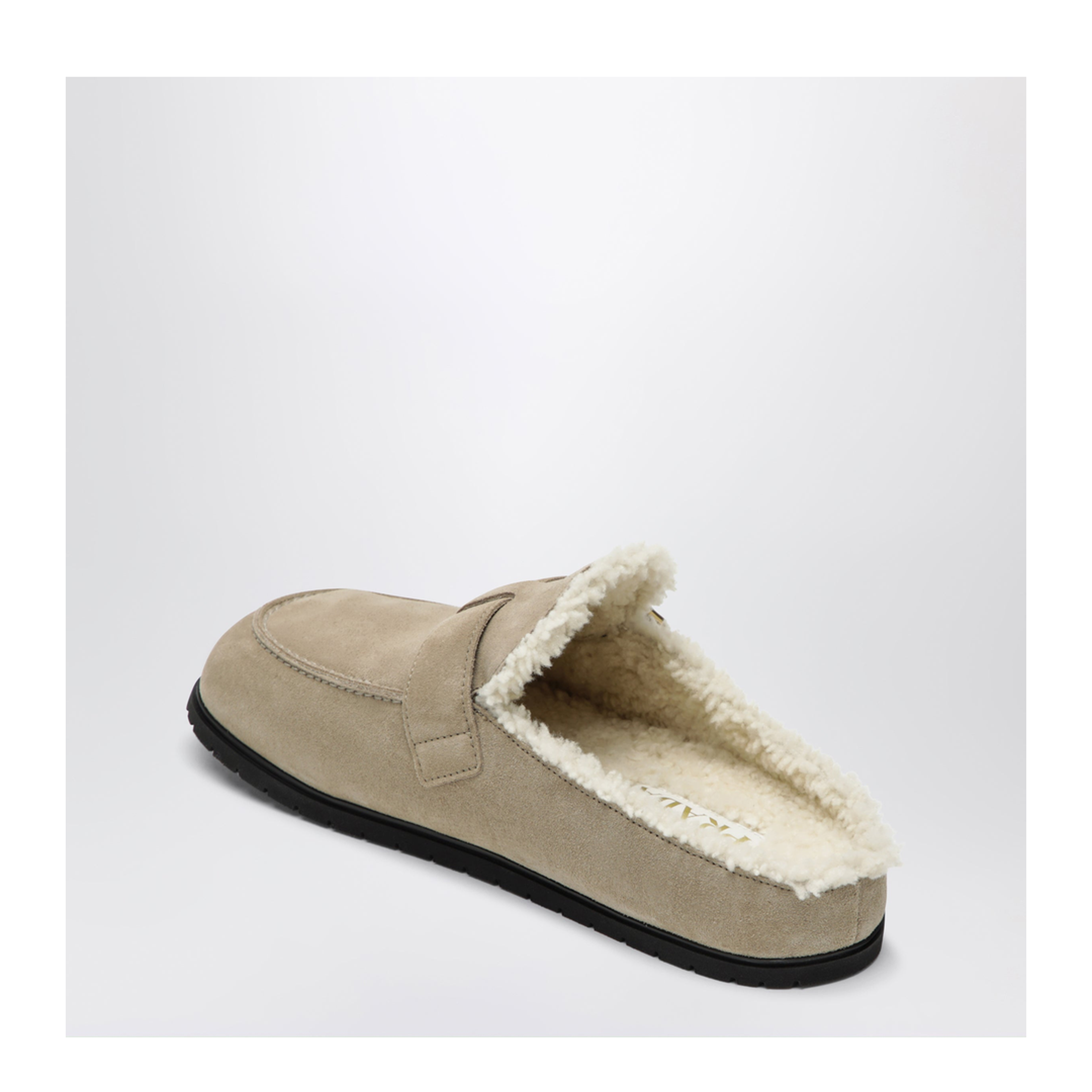 MAYFEYR - Prada - Desert Suede Clogs With Shearling Lining - 1R548OZF10JFTF0F24