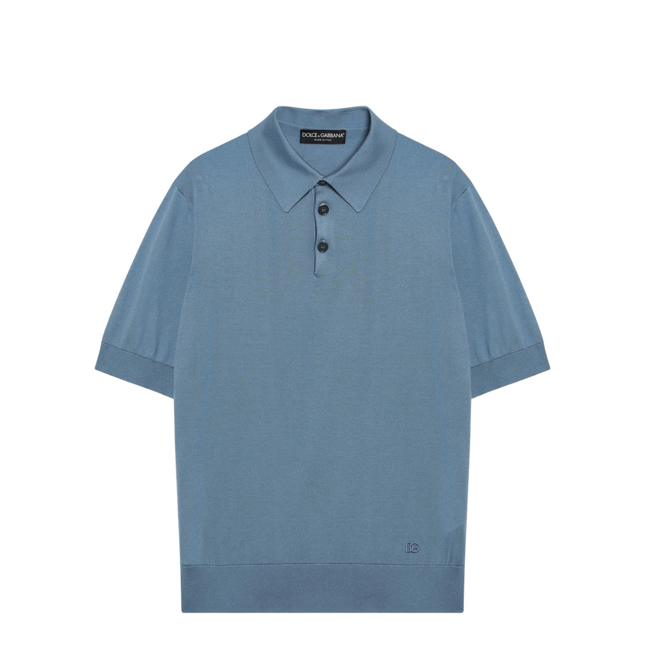 MAYFEYR - Dolce & Gabbana - Light Blue Silk Polo Shirt - GXZ02ZJBSO5B0965