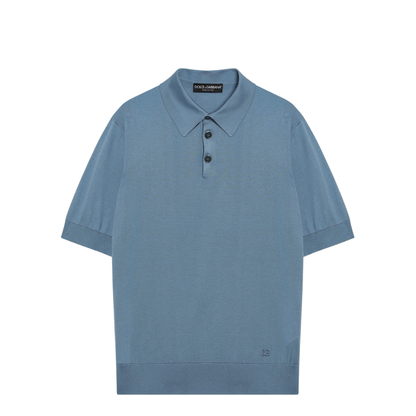 MAYFEYR - Dolce & Gabbana - Light Blue Silk Polo Shirt - GXZ02ZJBSO5B0965