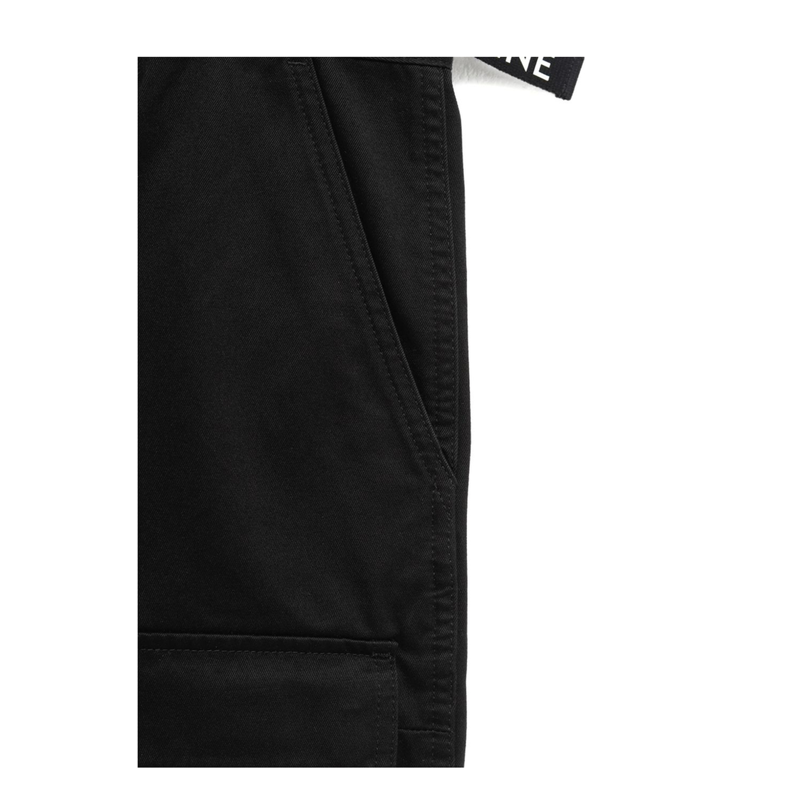 Mid-rise Black Cotton Cargo Shorts
