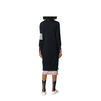 MAYFEYR - Thom Browne - Milano Stitch Long V Neck Cardigan In Fine Merino Wool - FKC289A00014415