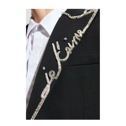 Wool Blazer with Appliqués