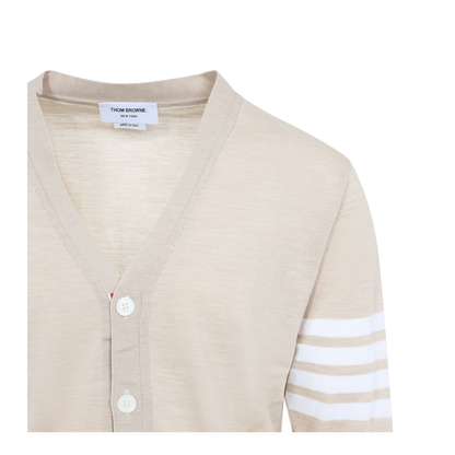 MAYFEYR - Thom Browne - Beige Wool Buttoned Cardigan - MKC002AY1014260