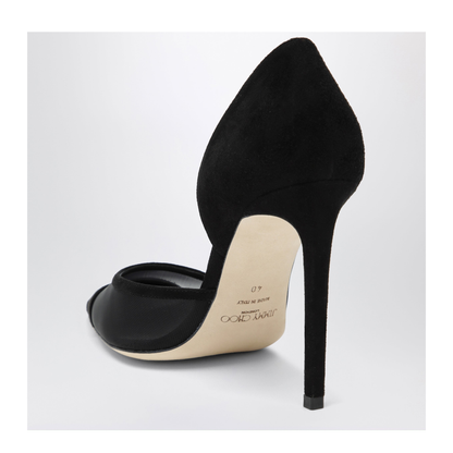 MAYFEYR - Jimmy Choo - Brigitte 100 Pumps In Black Suede And Mesh - BRIGITTE100SMS000074