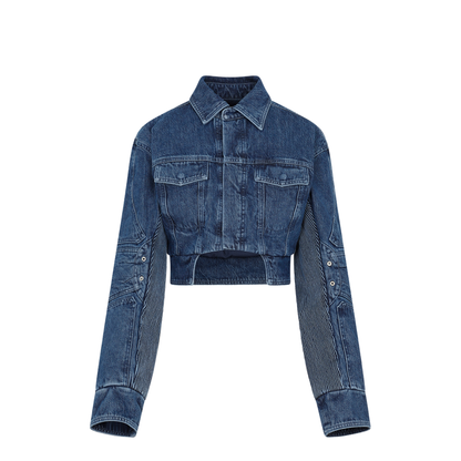 MAYFEYR - Off-White - Motorcycle Hole Crop Jacket - OWYE044S23DEN001