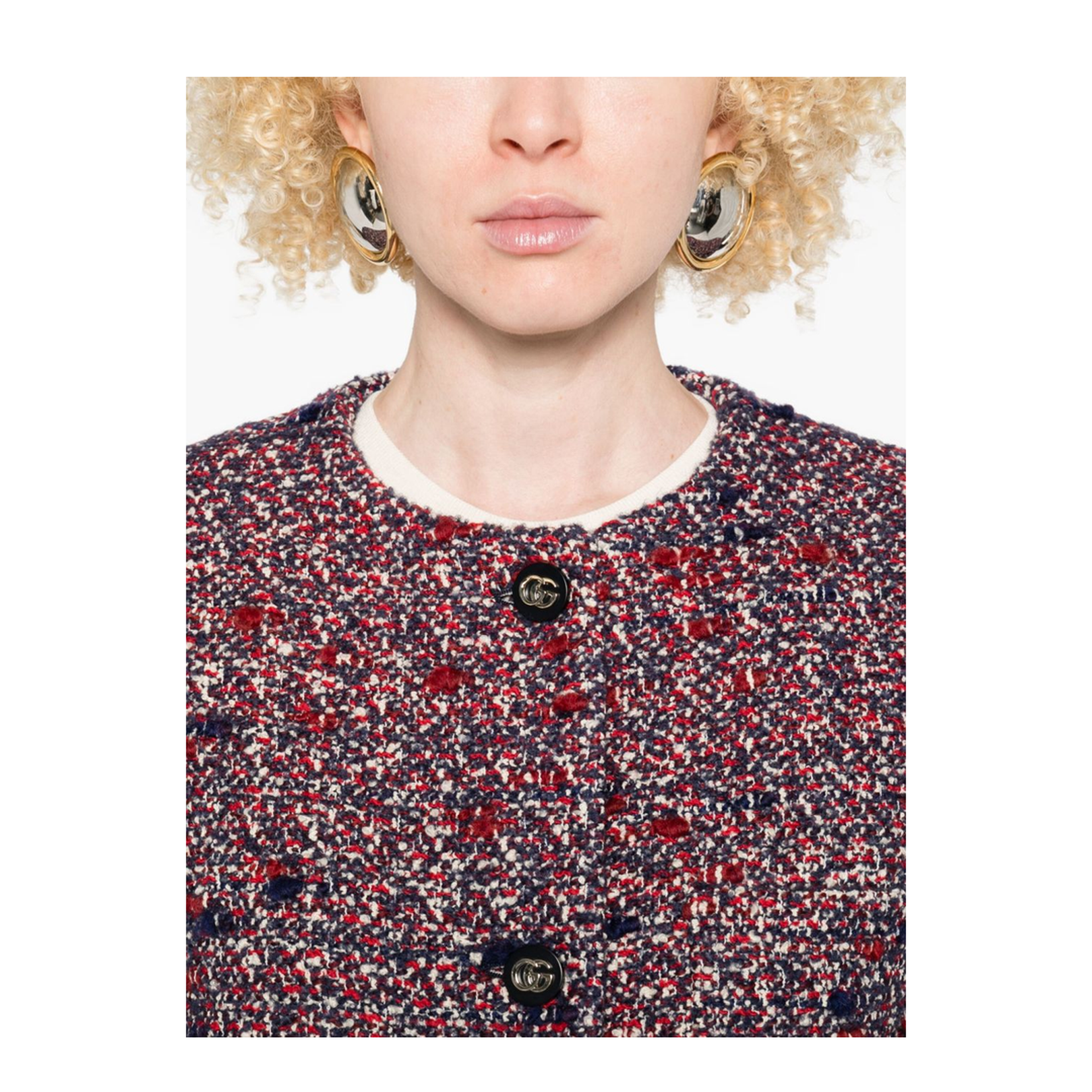 Multicolour Tweed Coat
