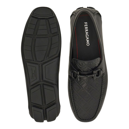 MAYFEYR - Ferragamo - Embossed Gancini Monogram Driving Loafers - 02C3980779172