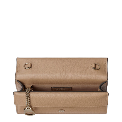 Mini Shoulder Bag in Beige Leather