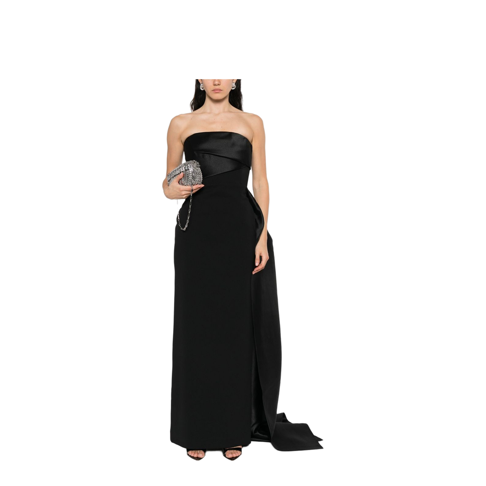 Black Asymmetric Design Long Sleeve Dress