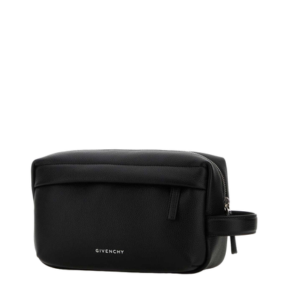 Black Leather U Backpack Beauty Case