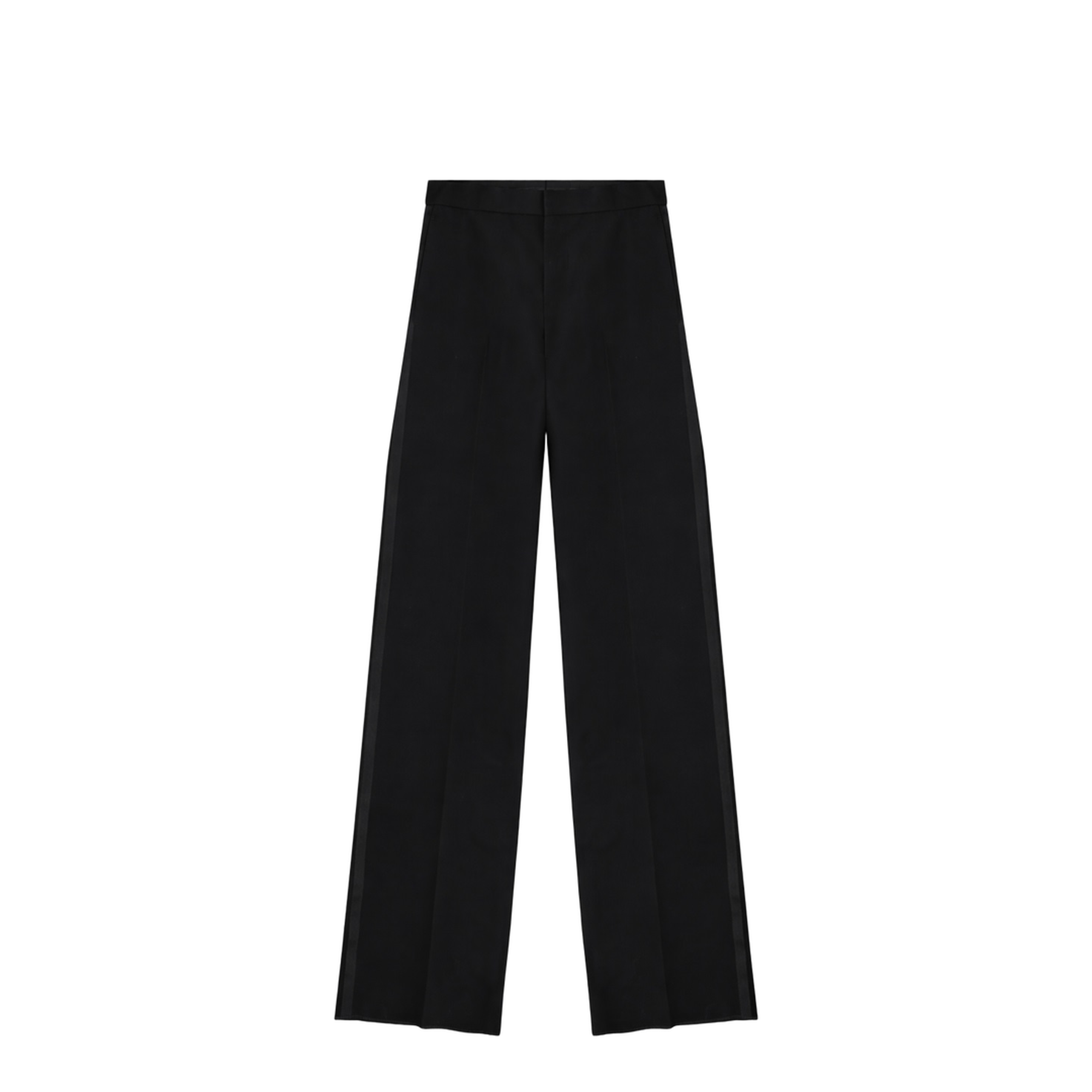 Straight-leg wool trousers