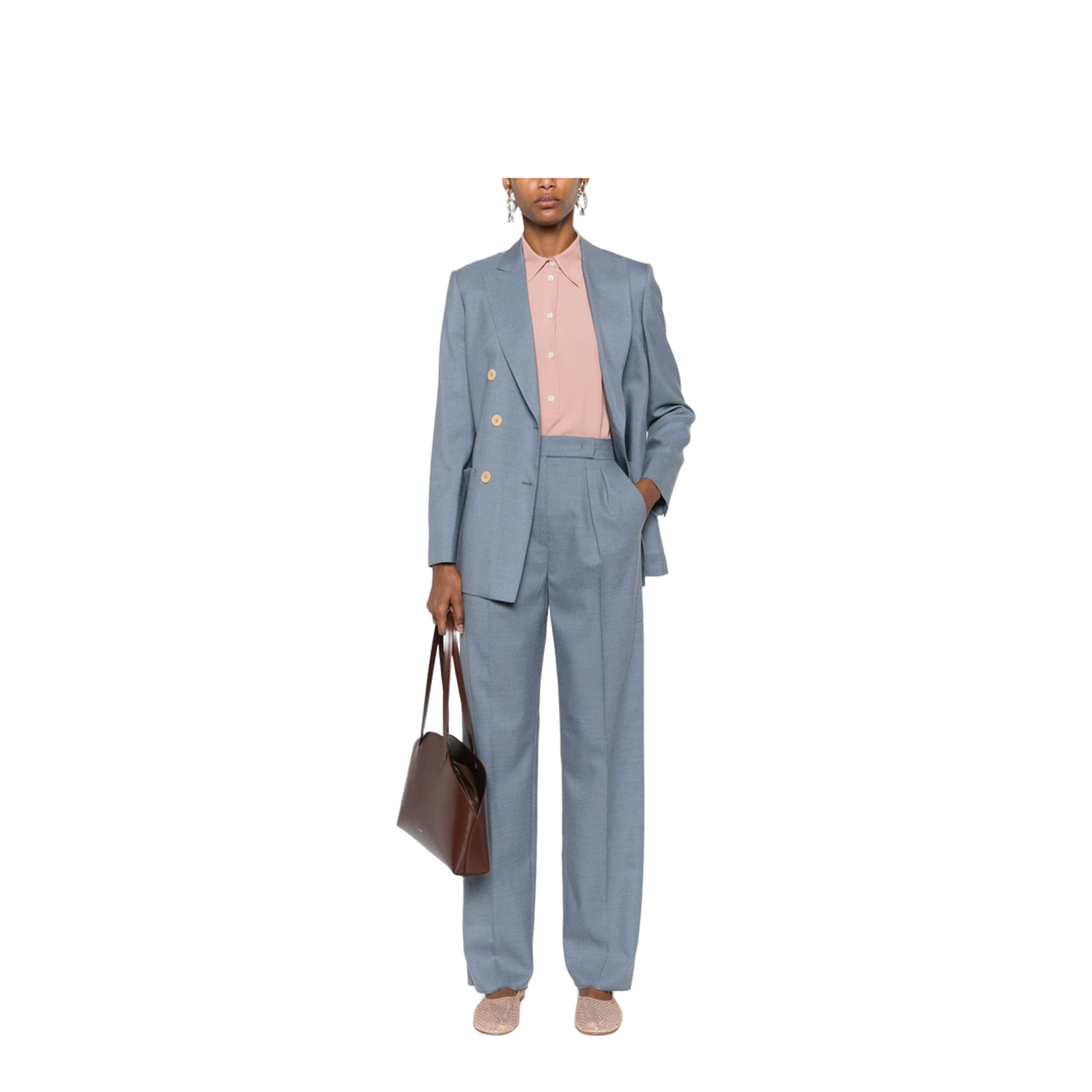 Cobalt Blue Hook and Zip Fly Fastening Trousers