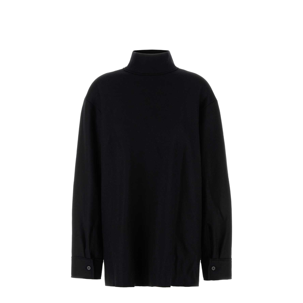 Luxury Fashion Black Wool Blend Blouse