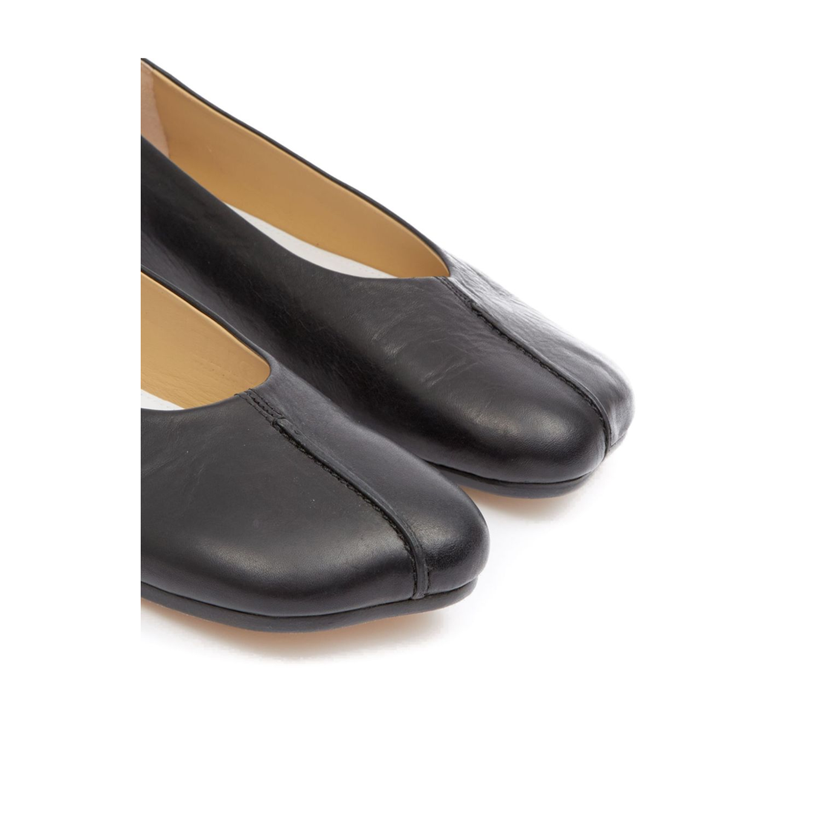 Leather Ballet Flats - Black