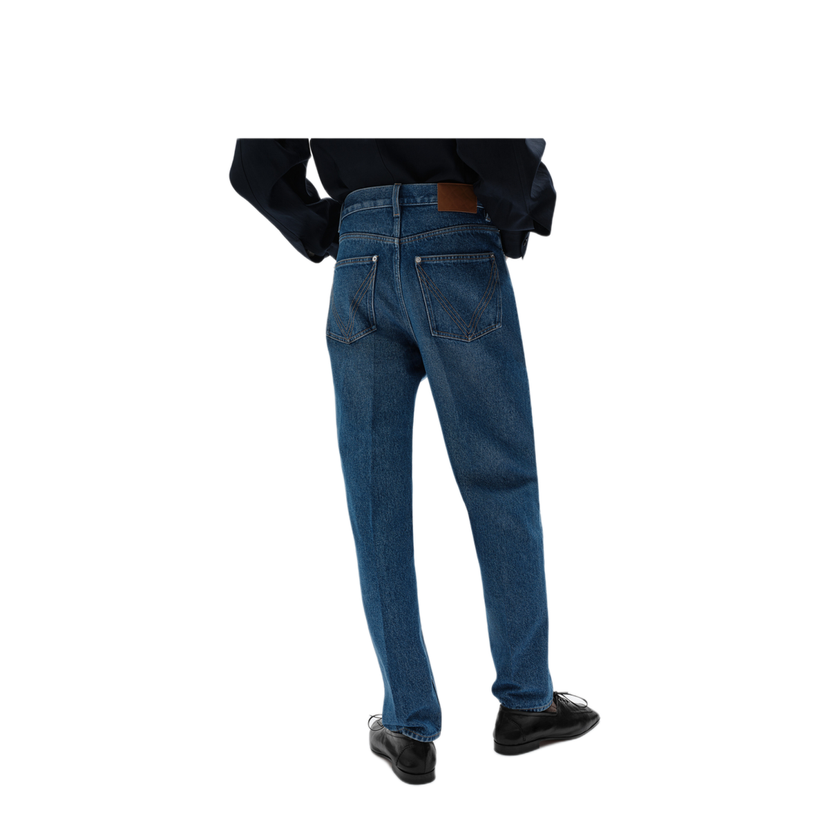 Wide Leg Medium Indigo Wash Jeans
