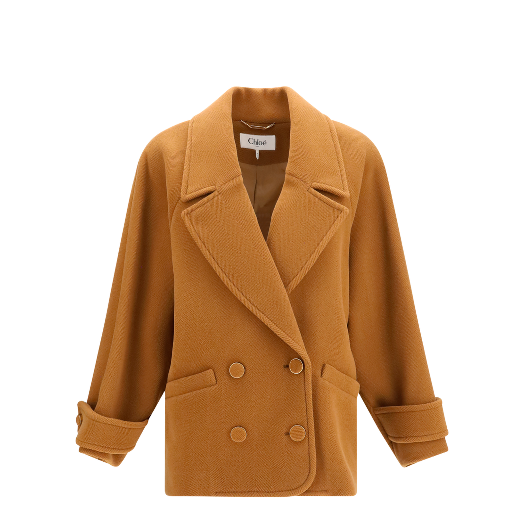 MAYFEYR - Chloè - Double-Breasted Herringbone Wool Short Coat - CH26AMA06077