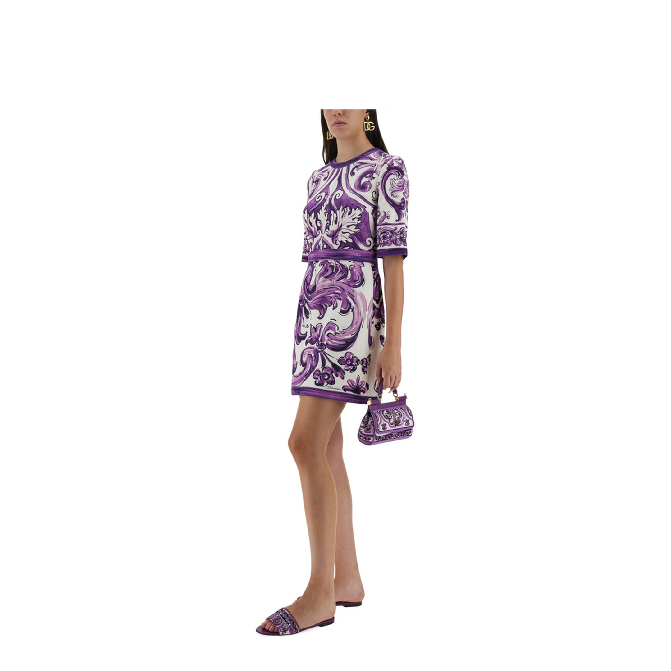 Majolica Print Mini Dress