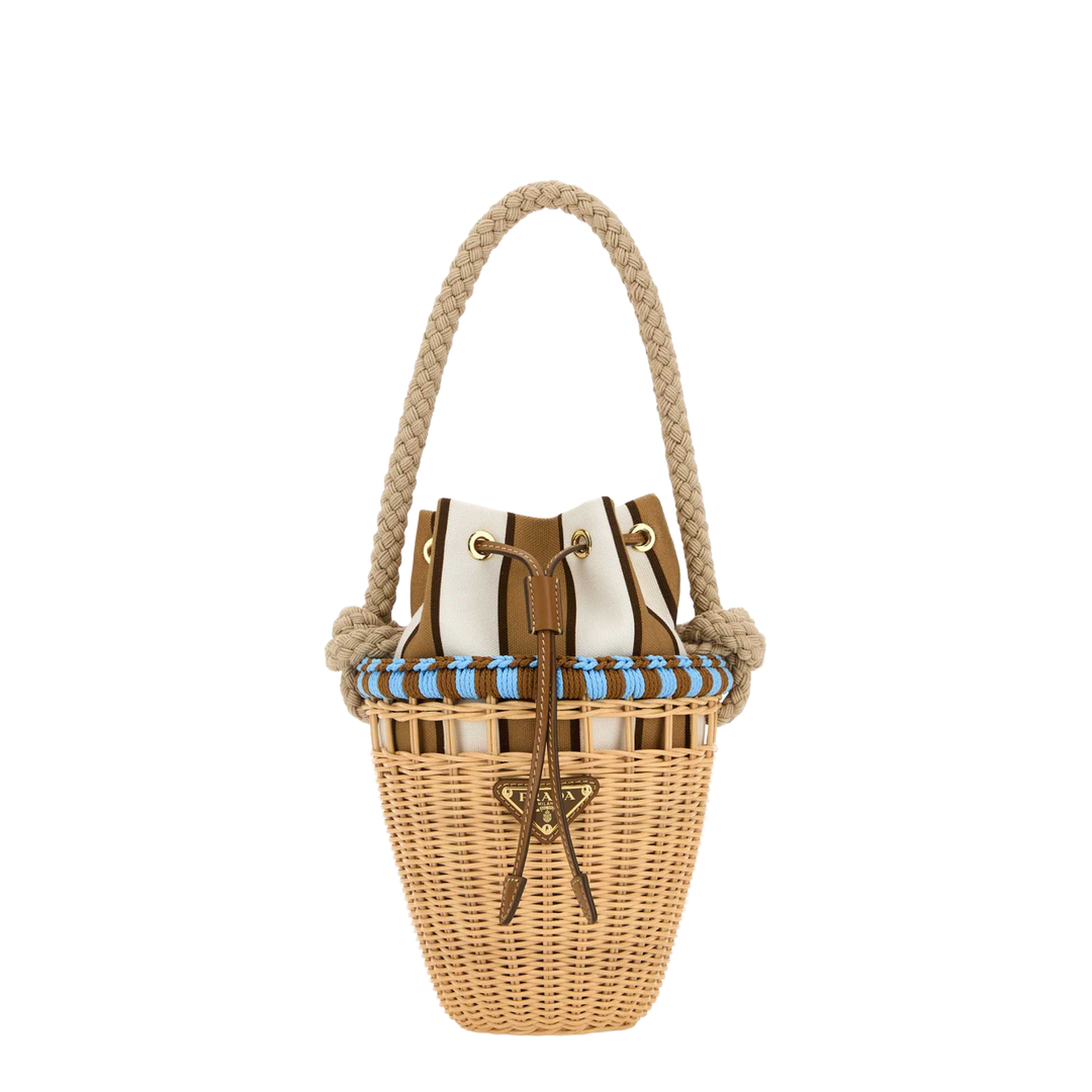 Wicker Mini Bucket Bag