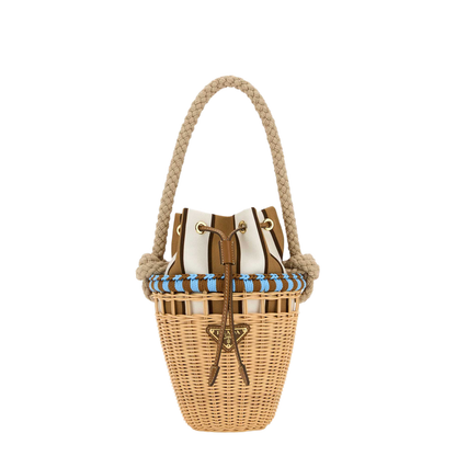 Wicker Mini Bucket Bag