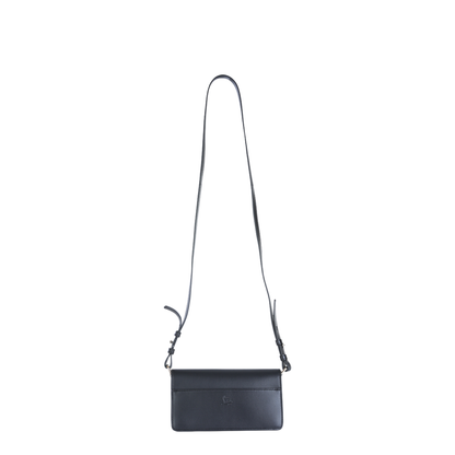 Bettina Mini Leather Crossbody Bag - Black