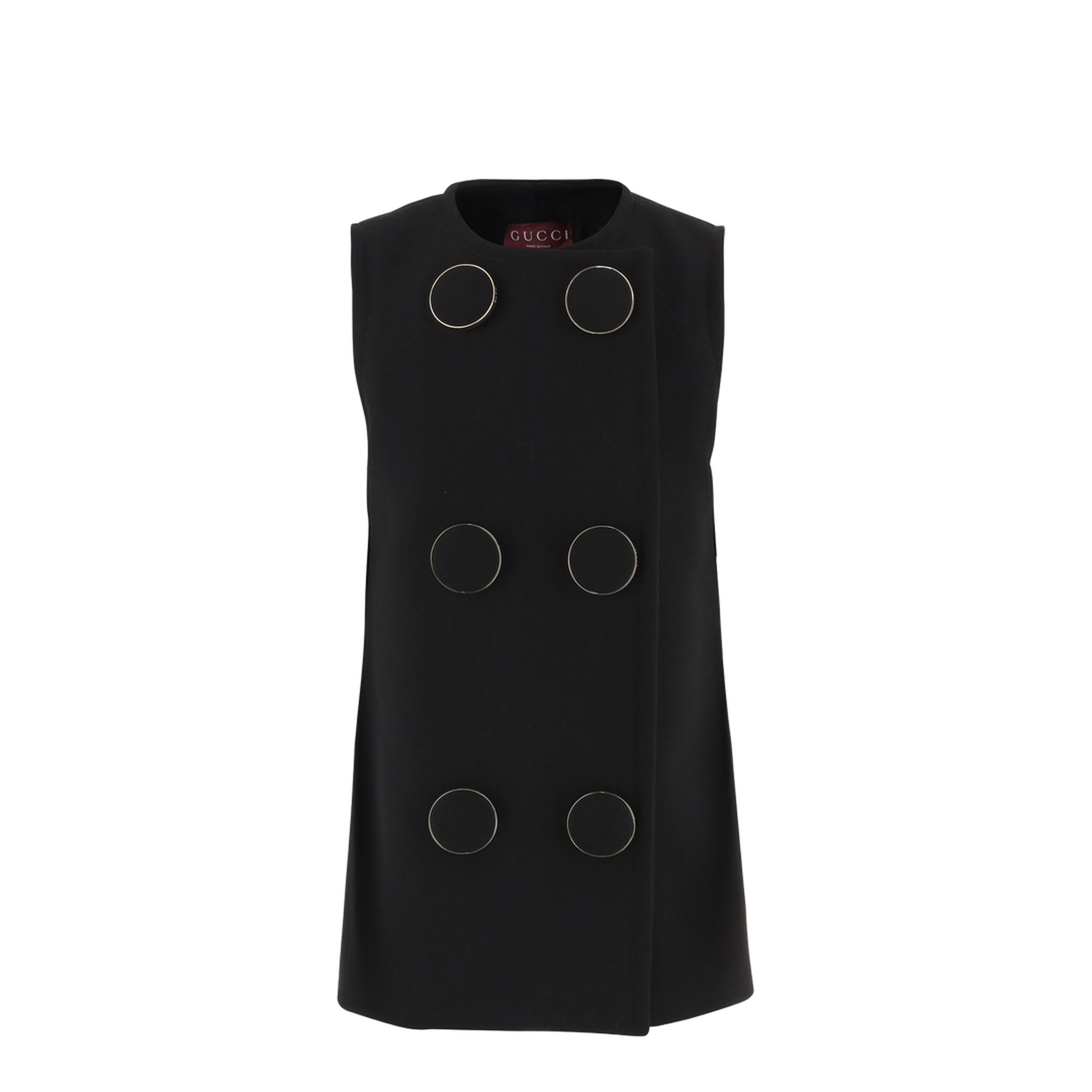 Vest with maxi buttons in black