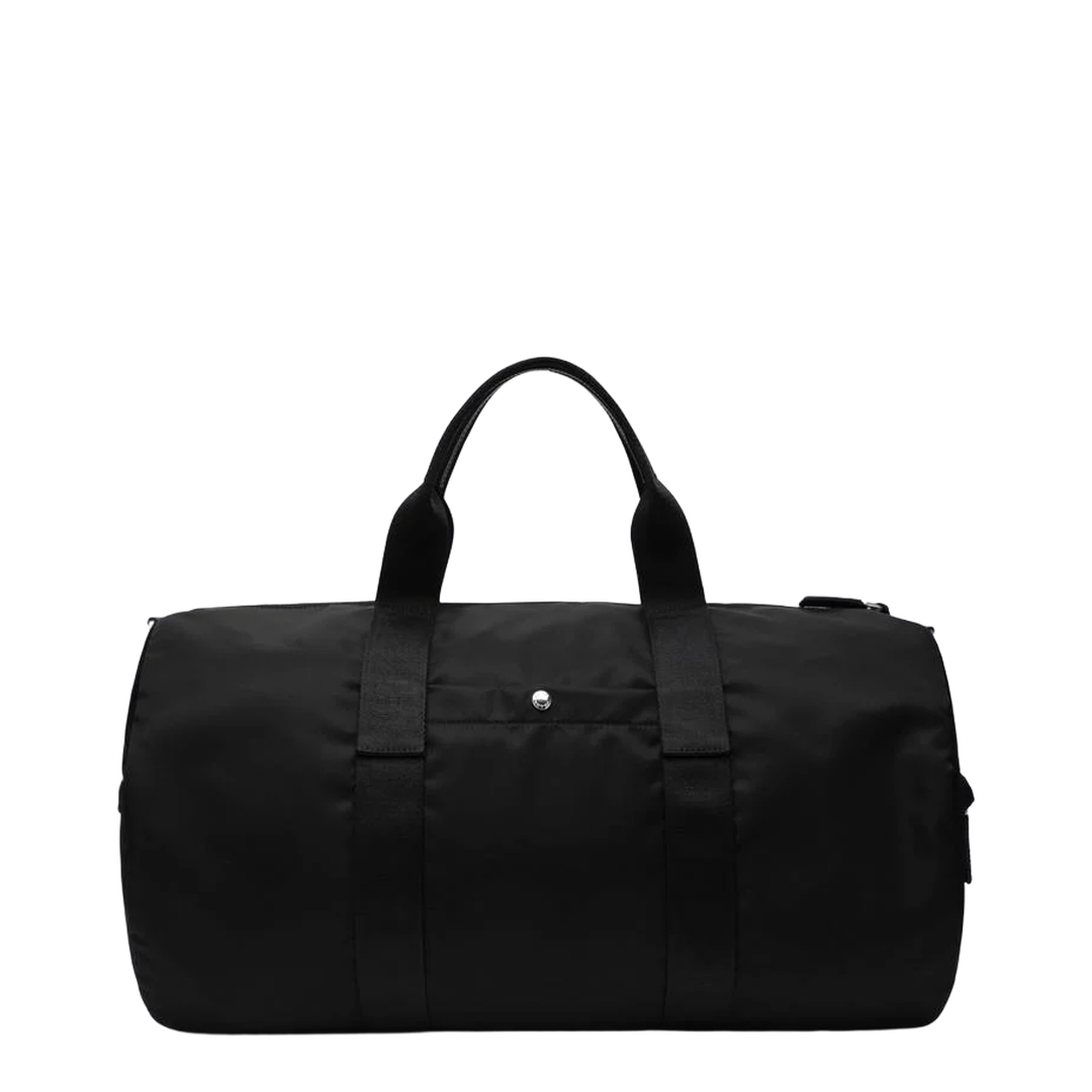 Black Re-Nylon and Saffiano Leather Duffle Bag