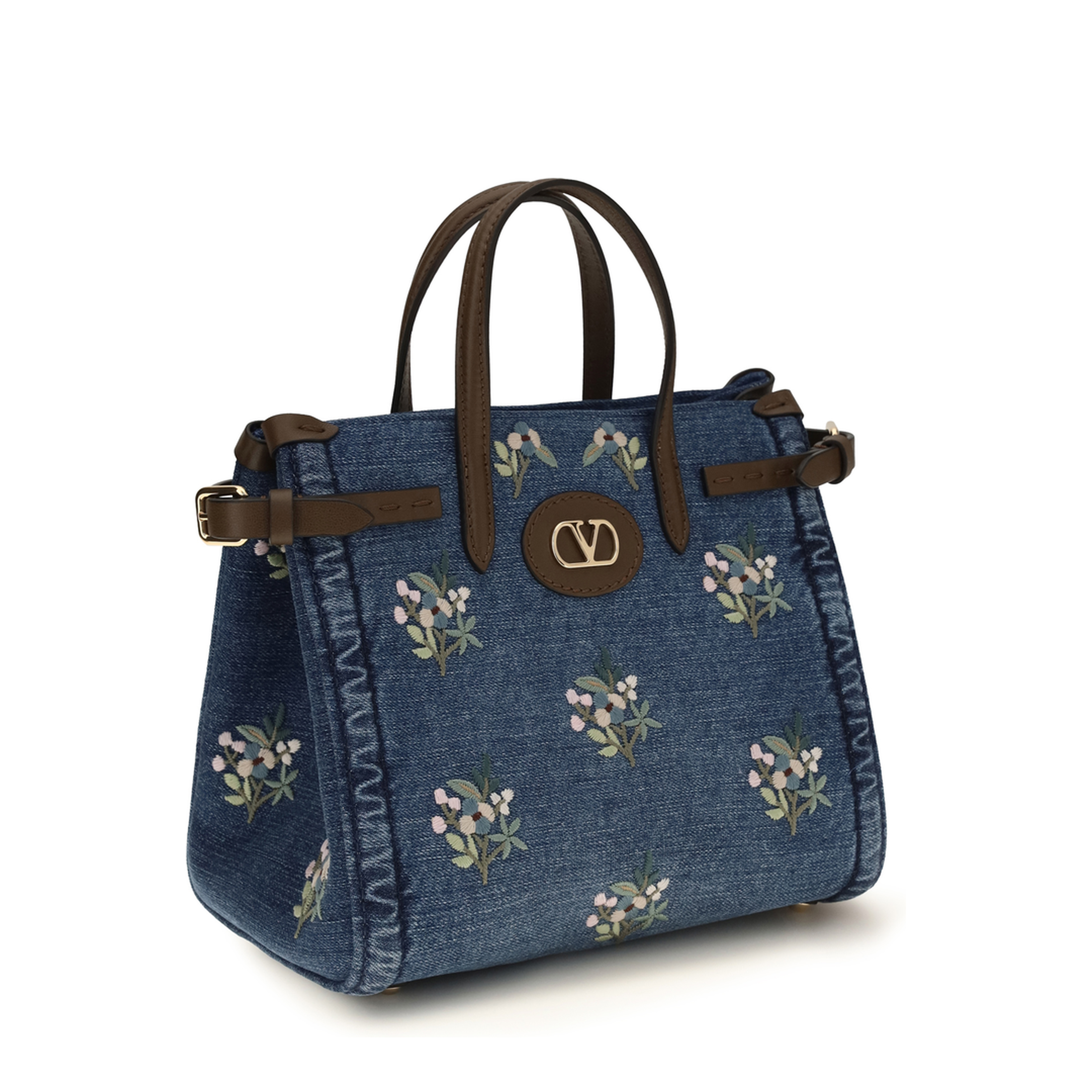 MAYFEYR - Valentino - Small Antibes Handbag In Embroidered Denim - 8W0B0R20AXE