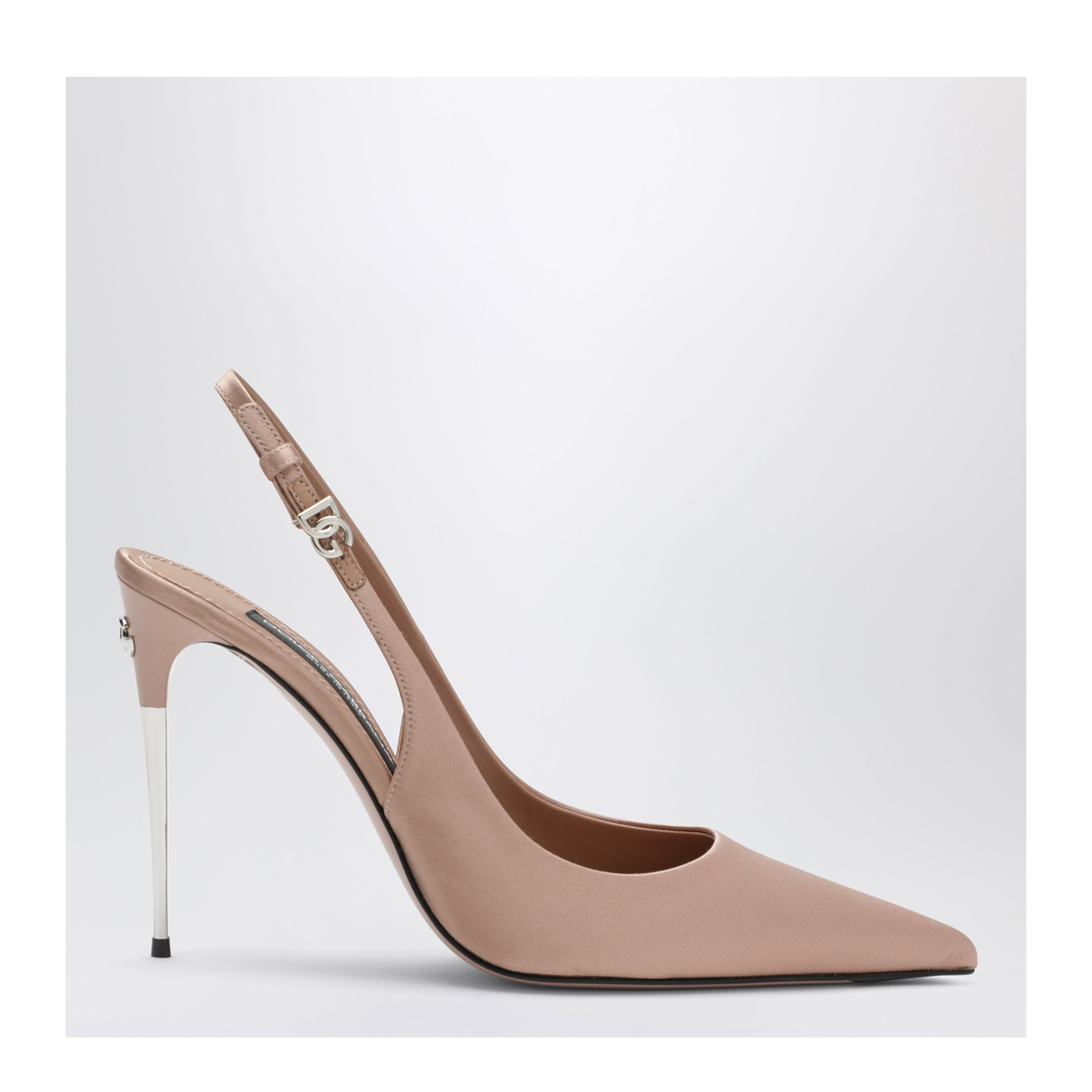 MAYFEYR - Dolce & Gabbana - Beige Satin Slingback With Logo - CG0776A76308H056