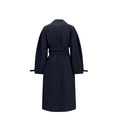 MAYFEYR - Ganni - Double-Breasted Cotton Trench Coat With Double Belt - A1010222