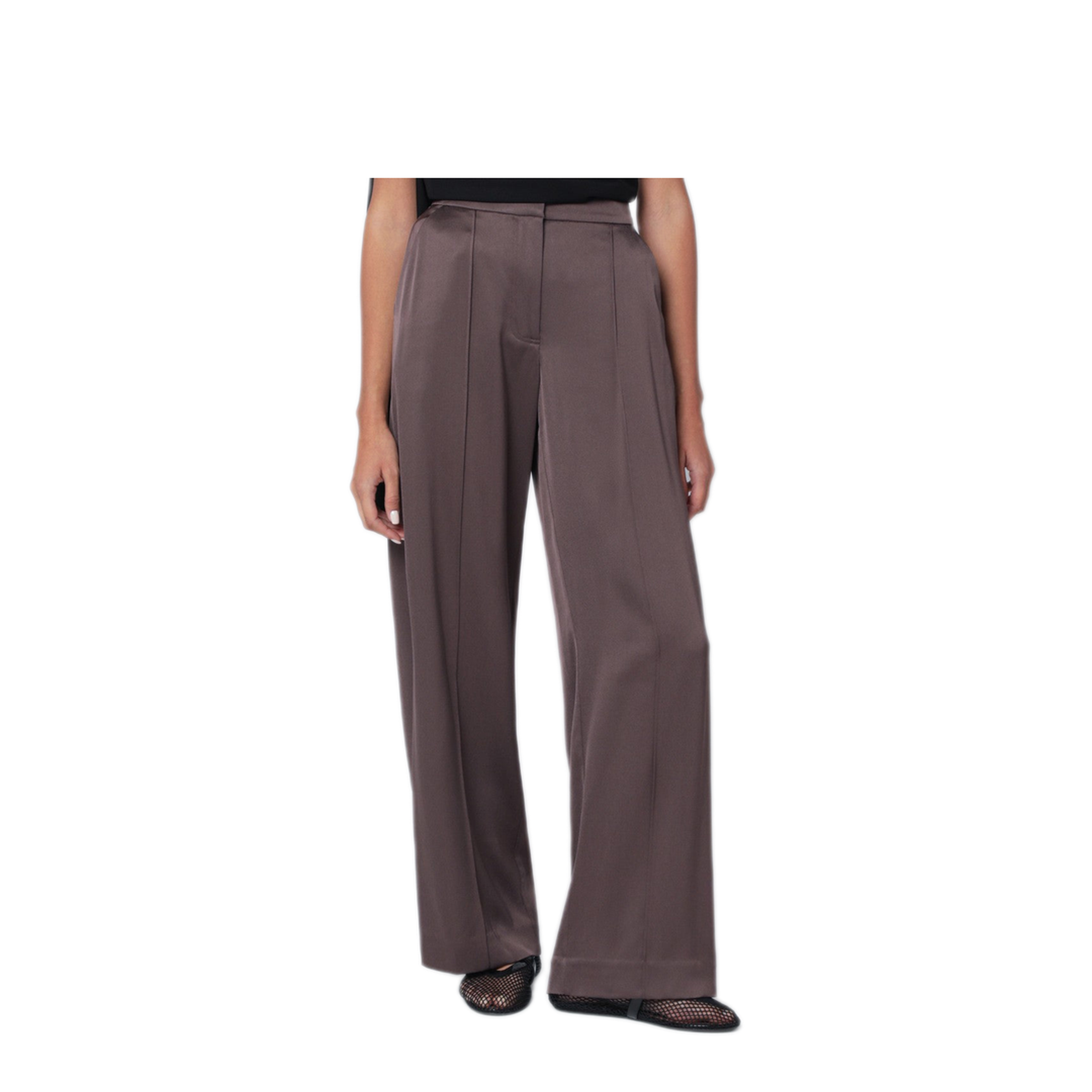 MAYFEYR - Simkhai - Kyra Trousers In Chocolate Satin - 525-4031-QPLCH