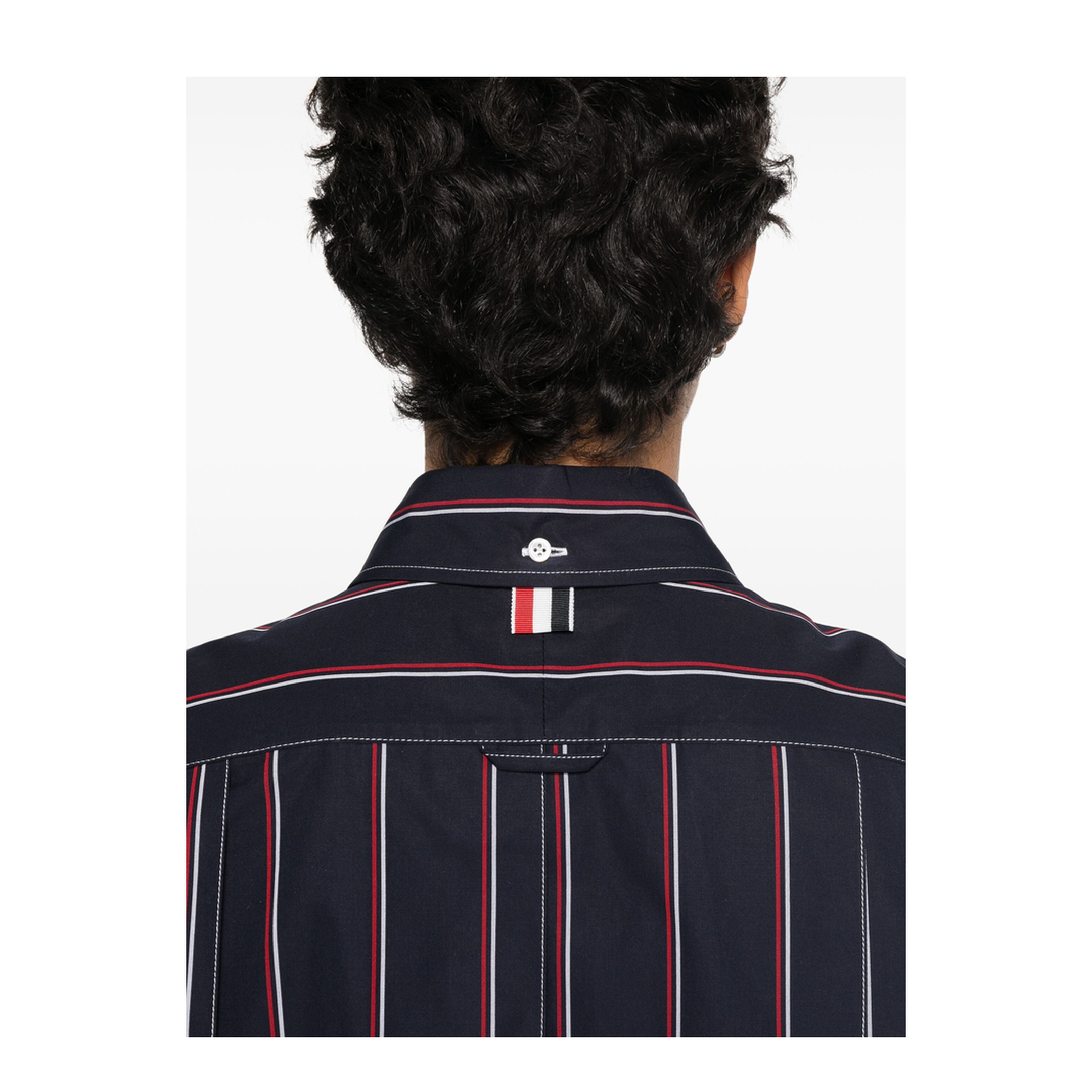 MAYFEYR - Thom Browne - Rwb-Stripe Mini Wide Shirt Dress - FDSE88AF0658415