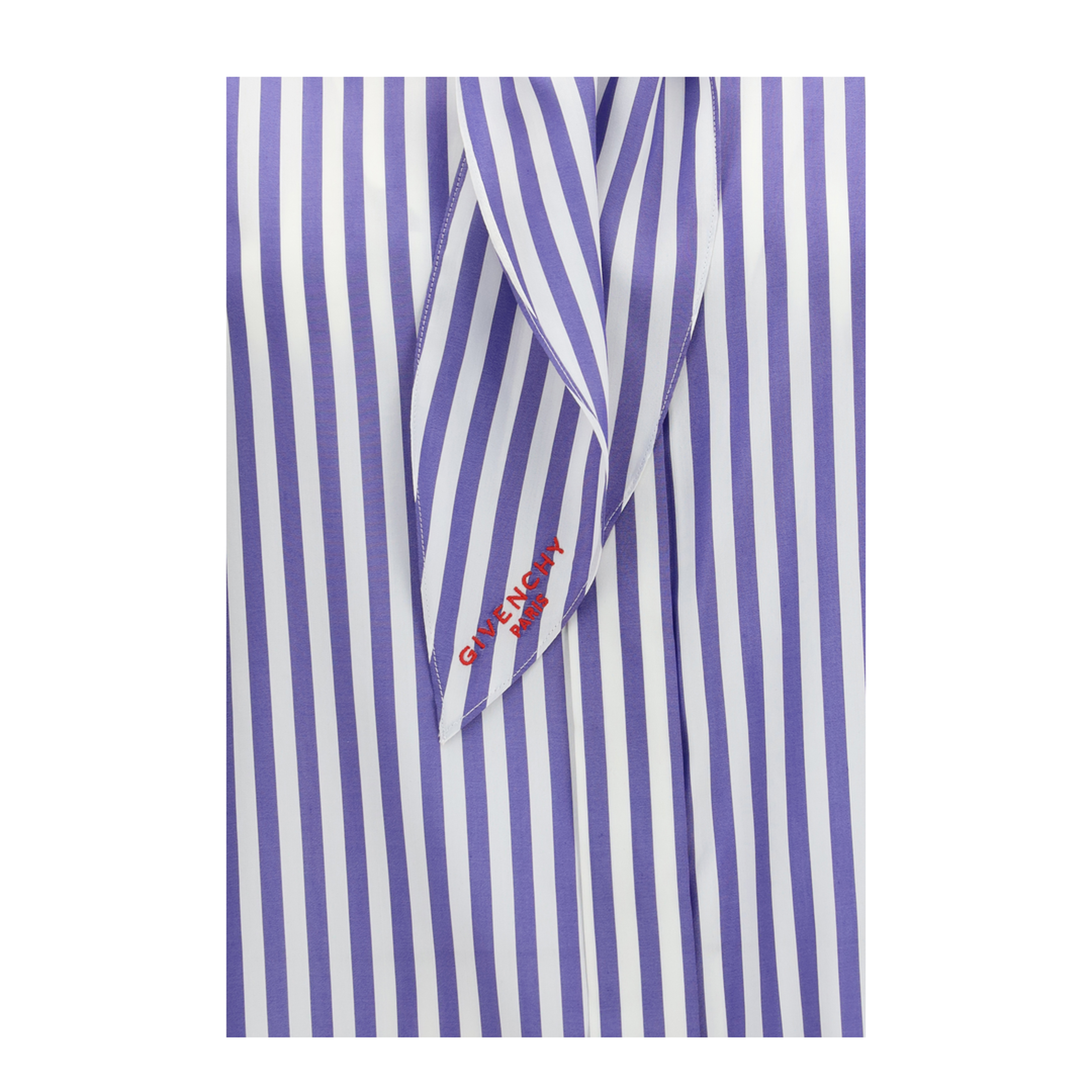 MAYFEYR - Givenchy - Silk Striped Cocoon Shirt With Bow - BW61MG16UR977