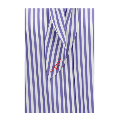 MAYFEYR - Givenchy - Silk Striped Cocoon Shirt With Bow - BW61MG16UR977