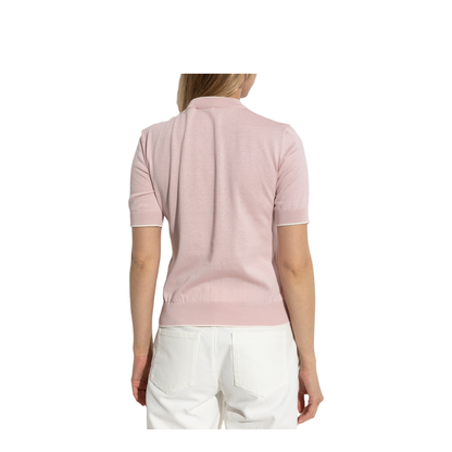 Emblème-Embroidered Knit Top Pink