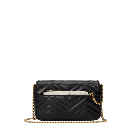 GG Marmont Leather Continental Wallet - Black